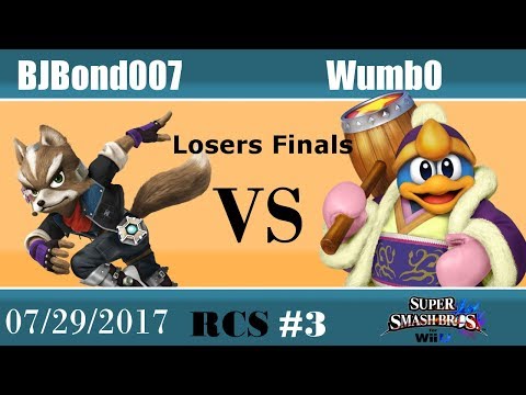 RCS #3 Smash Wii U Losers Finals - BJBond007 (Fox) vs Wumb0 (Dedede, Mario, DK)