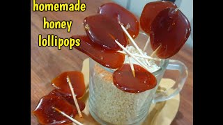 Homemade honey lollipops | lollipop recipe | lollipop ginger sugar candy for sore throat |