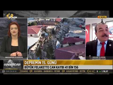 Genel Özlük Hukuk ve TİS Sekreterimiz Orhan YILDIRIM, Flash Haber Tv`de canlı yayınında değerlendirmelerde bulundu.-20.02.2023 | EĞİTİM İŞ