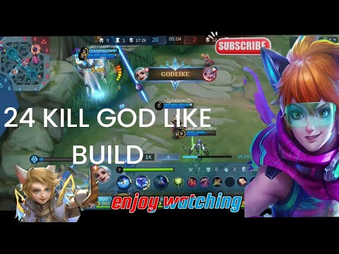 Harith Gold lane Gameplay [24 KILL! best build 2022 Full magic power]#mobilelegend#maniacgameplay