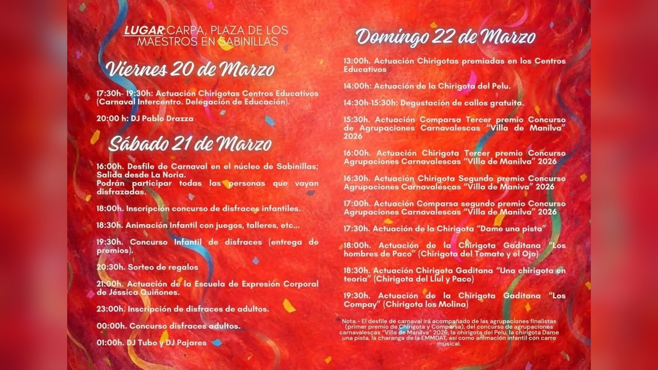 Carnavales 2026
