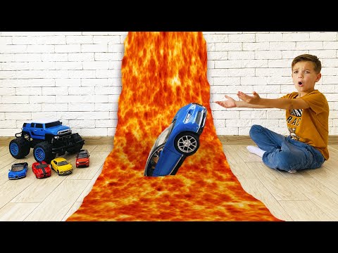 Mark rescues his kids cars from lava