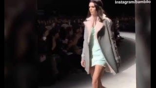 Gigi Hadid remains professional with a nip slip on the runway