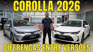 Toyota Corolla 2026 - Diferenças entre as versões