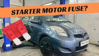 Toyota Yaris XP90 Starter Motor fuse relay location replacement