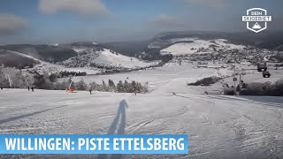 preview picture of video 'Skigebiet Willingen: Kamerafahrt Piste an der Ettelsbergbahn'