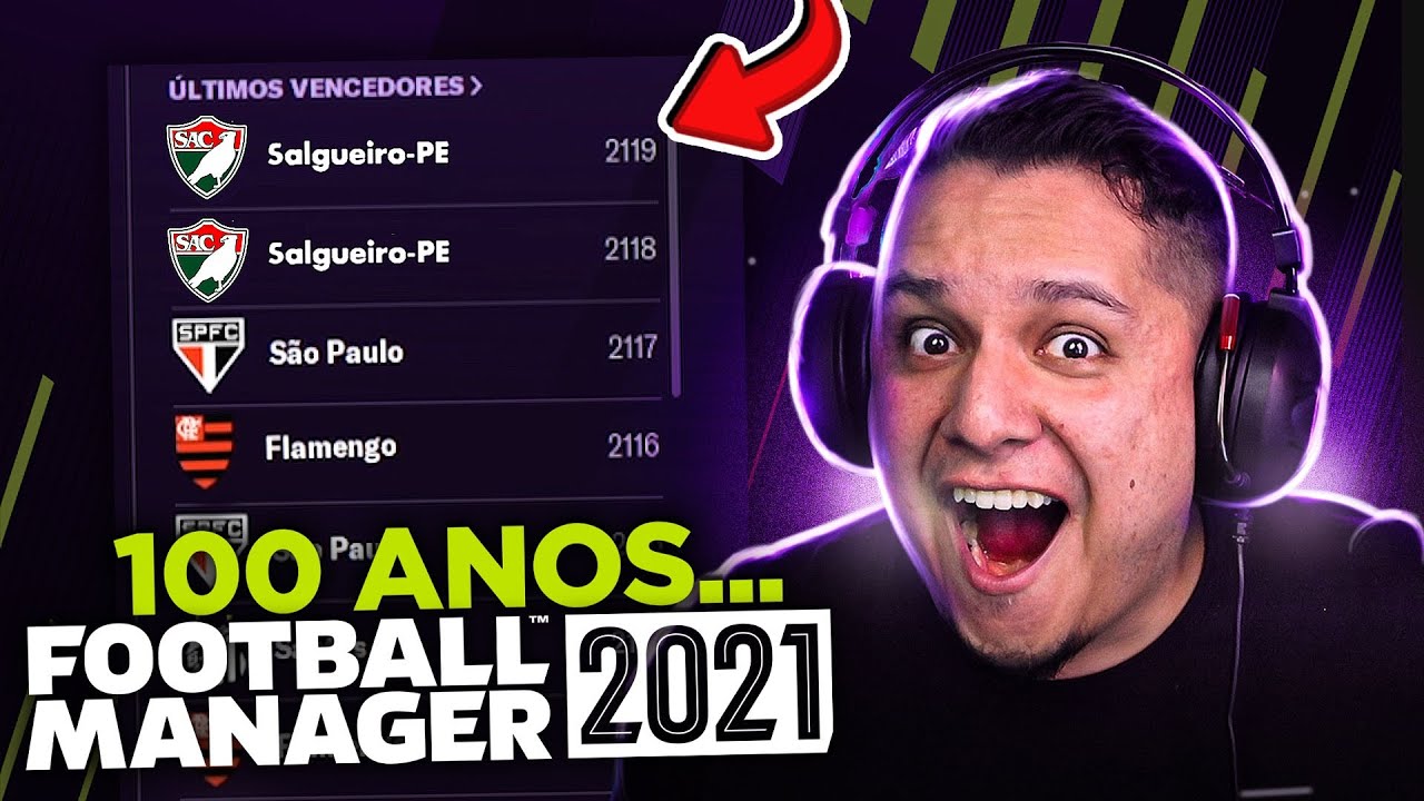 100 ANOS DEPOIS no FUTEBOL!! Várias SURPRESAS!? FM21 EXPERIMENTO!! 😅👏
