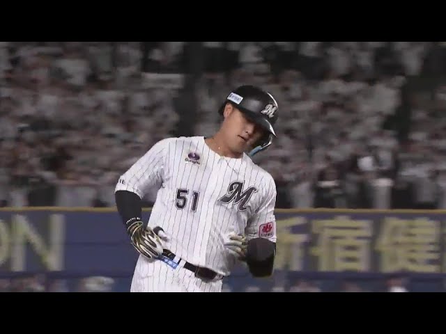 【5回裏】レフトへ豪快な一発!! マリーンズ・山口航輝 反撃の第2号ソロホームラン!! 2024年4月23日 千葉ロッテマリーンズ 対 福岡ソフトバンクホークス