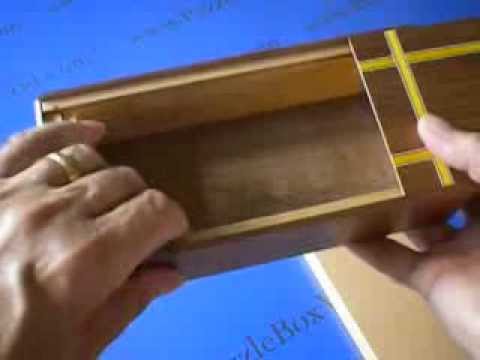 Large 7 Step Japanese Natural Wood Puzzle Box A2