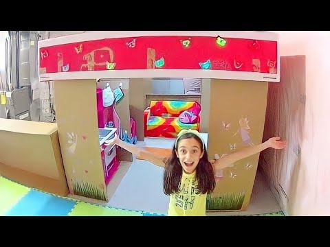 TOUR PELA CASA DE PAPELÃO ★ Cozinha, Sala e Quarto na minha casinha feita com caixas★ LELÊ NO CANADÁ