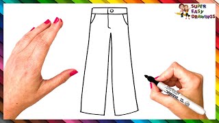 How To Draw Pants Step By Step 👖 Pants Drawing Easy