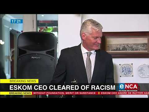 Eskom No evidence of racism against De Ruyter