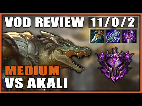 Renekton vs Akali - 11/0/2  - Vod Review Commentary #1