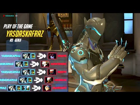 Surefour Dominating as Genji - 47 elims! POTG! [ Overwatch Season 29 Top 500 ]