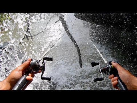 FISHING UNDER A GIANT WATERFALL!!! (BIG SURPRISE FISH) - Outdoorsmen