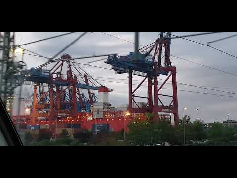 Hamburg Mühlenwerder po Polsku. Cabview z kabiny maszynisty. BR 193/EU46 Füherstandsmitfart.