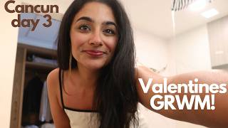 Valentine’s Day in Cancun and a chatty GRWM! 💕 Beach Date, Couples Massage & Teppanyaki
