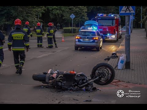 Wypadek z udziałem motocyklisty
