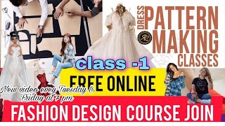 PMT CLASS-1 | Basic bodice block pattern/drafting with darts | Free pattern Making Course at home