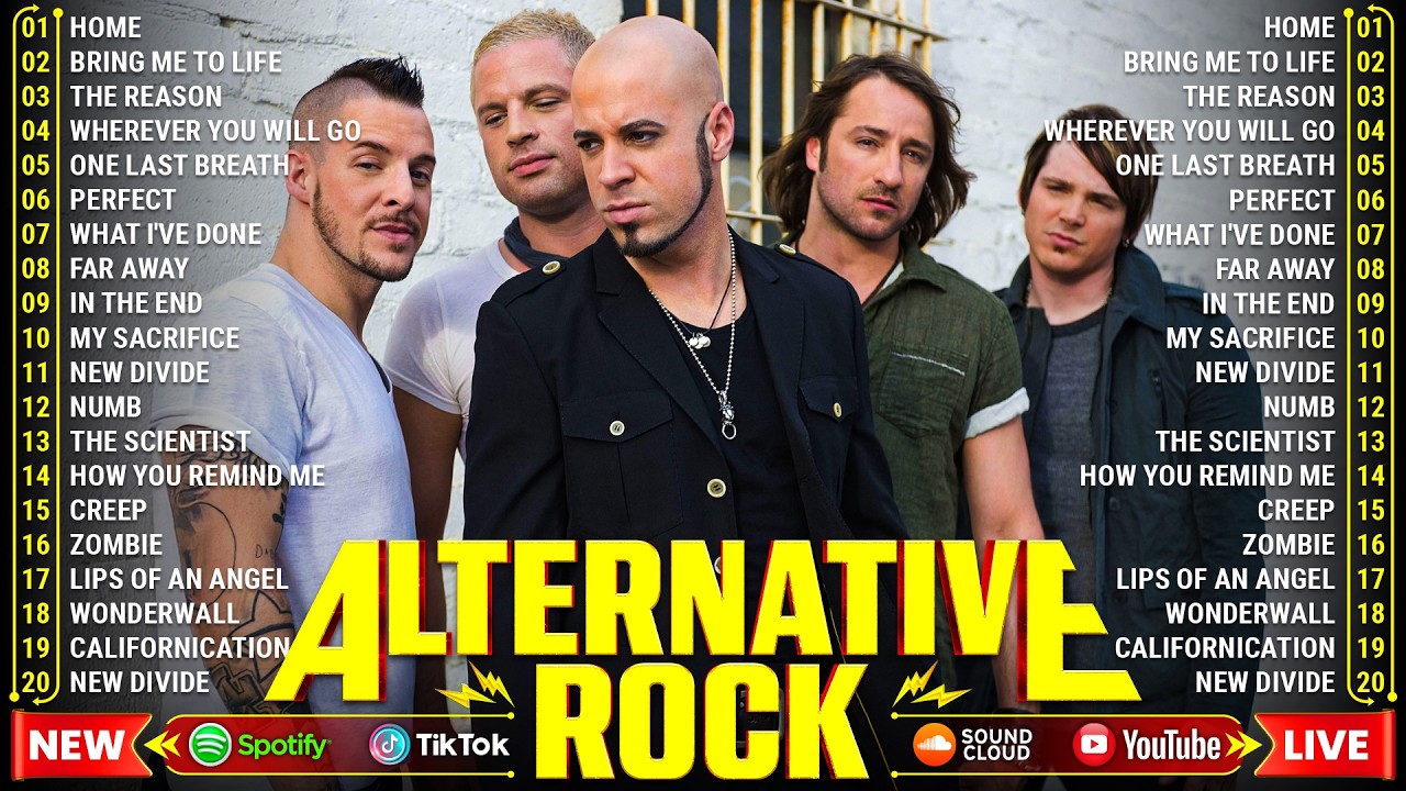 Daughtry, Creed, Nickelback, 3 Doors Down, Linkin park, Creed🎶Best Alternative Rock Song Compilation