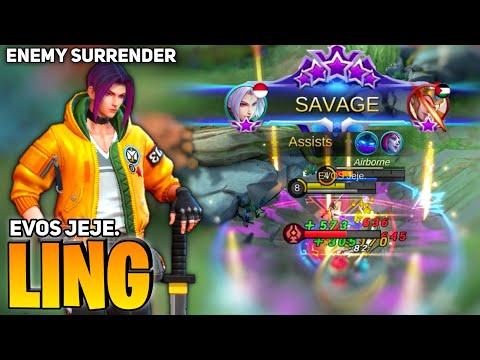 SAVAGE ! Ling Aggressive gameplay | By Evos Jeje - Mobile Legends