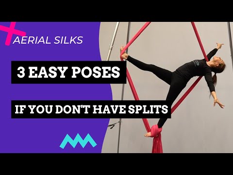 No splits? No problem! 3 EASY AERIAL SILKS POSES for inflexible beginners