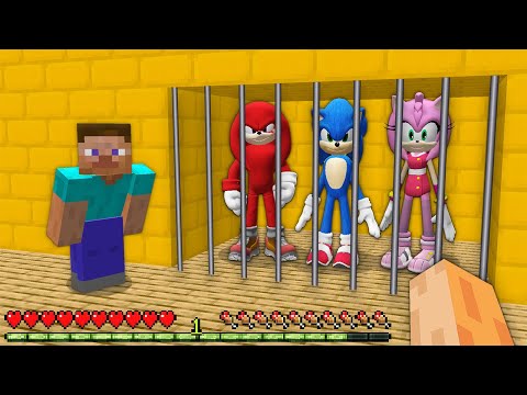 Scooby Craft - HOW SONIC ESCAPED FROM STEVE in MINECRAFT! - Gameplay Movie traps KNUCKLES