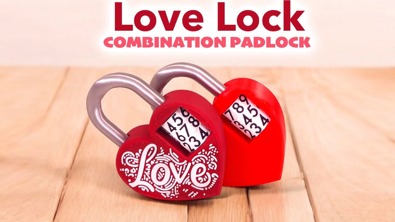3D Printed Valentine's Day Heart-Shaped Combination Padlock