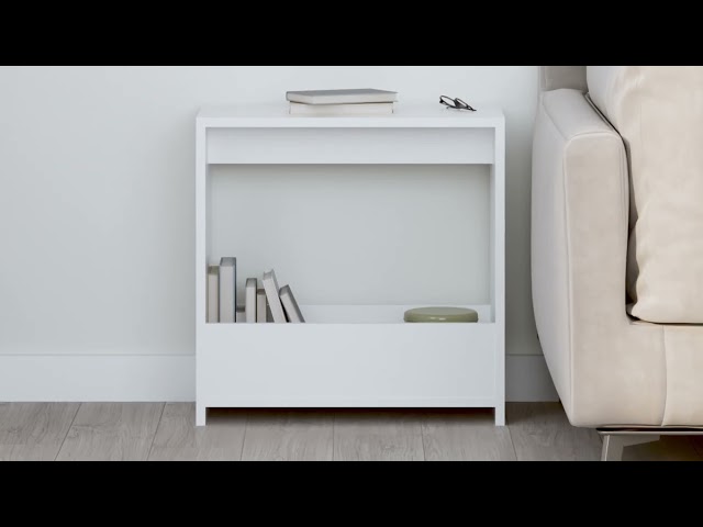 Video teaser per 806687 vidaXL Side Table White 50x26x50 cm Engineered Wood