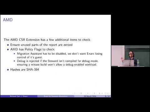 Enarx attestation validation with Steward. Richard Zak (Enarx maintainer, USA)