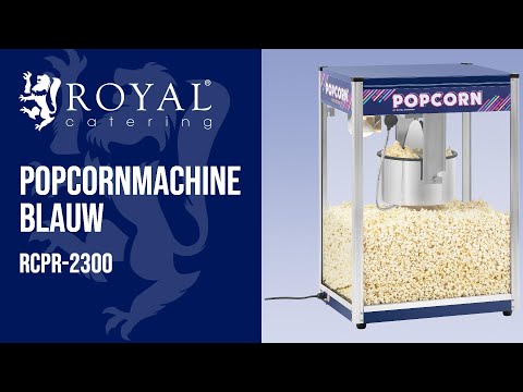 Video - Popcornmachine blauw - 16 ons - XXL