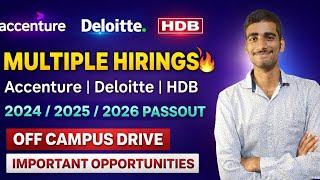 Accenture, Deloitte, HDB Hiring 2026 🔥 Off Campus Drive | Apply Now