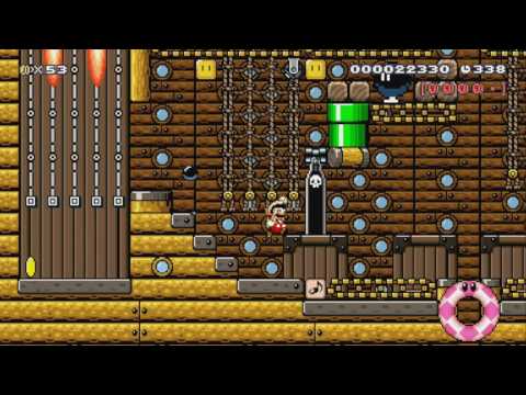 大砲仕掛けの武装飛行船-Airship with Cannons by マガトロ 一SUPER MARIO MAKER一 No Commentary 1AP