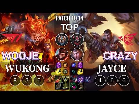 T1 Wooje Wukong vs RW Crazy Jayce Top - KR Patch 10.14