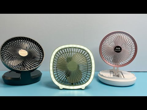 Mini Fan-Multifunctional Desktop,Folding Storage,Hangable,Night Light | Unboxing And Review