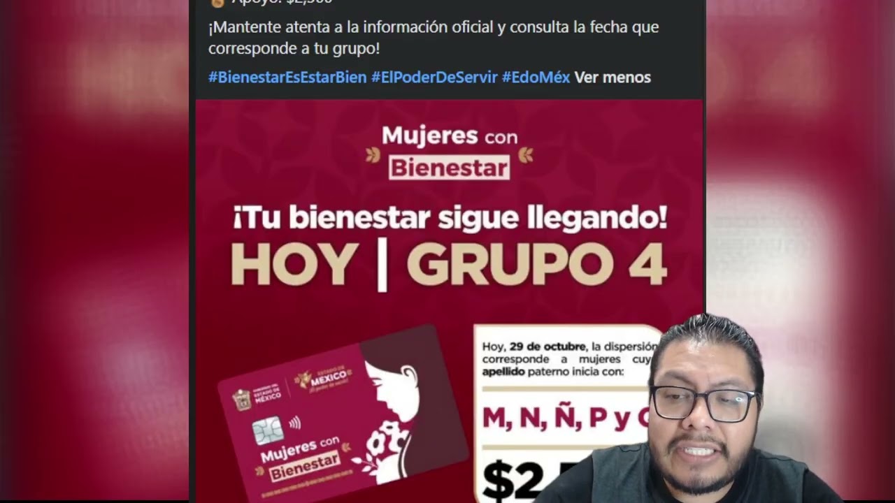 MUJERES CON BIENESTAR ya esta los 2,500 tu apellido inicio con M a la Q de septiembre - octubre 2026