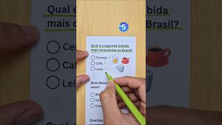 Qual é a segunda bebida mais consumida no Brasil? Quiz Conhecimentos gerais