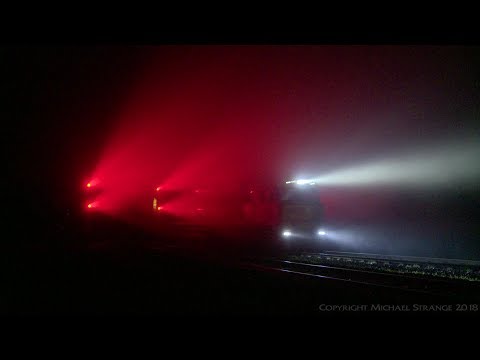 Foggy Night, Five Locomotive MP5 Container Train - PoathTV Australian Rail Transport