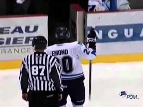 Alex Emond hit on Philippe Halley Nov 12, 2011