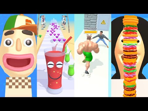 Sandwich Runner, Juice Run, Muscle Rush, Burger Run - Gameplay Walkthrough Android, IOS