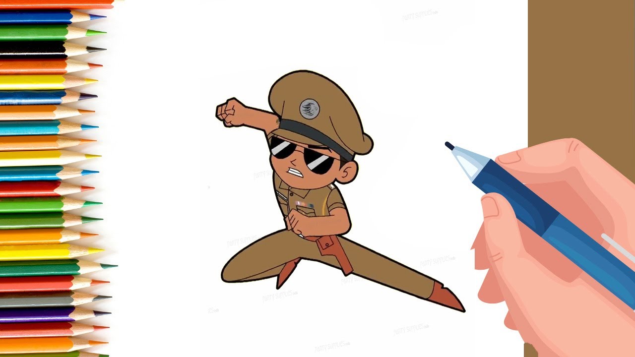 How to draw Draw Little Singham