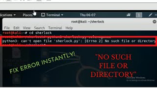 Fix Sherlock tool error in Kali Linux: No such file or directory in one minute!