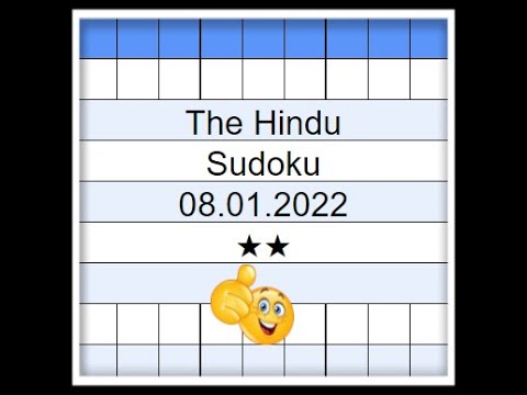 🔊How to Solve The Hindu Sudoku 2 Star | Step by Step Solution | 08.01.2022| Difficulty Level  ★★