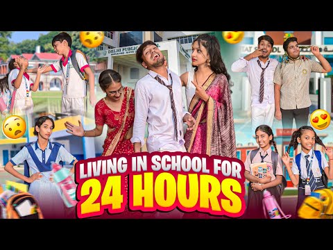 Living In School 🎒 For 24 Hours 😲 Challenge 