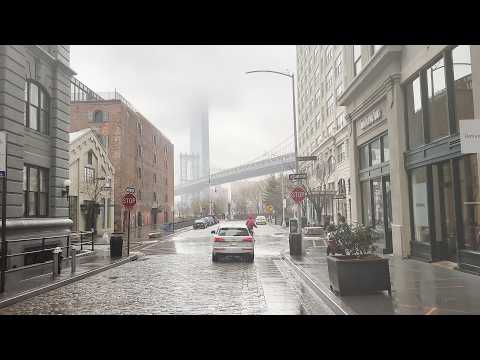 Rainy Brooklyn 4K - Driving Downtown - New York City USA