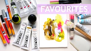 QUICK Abstract with TOP 7 Mixed Media Art Supplies 🩷🪲🩷 #mixedmedia