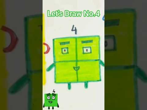 Drawing Numberblocks Cartoon Character Number 4 | Fun & Easy Drawing and Coloring Step-by-Step