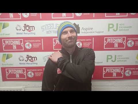Ian Richards talks after the 2-0 win over Pontefract Collieries