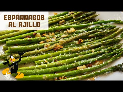 Espárragos Verdes Salteados al Ajillo ¡Receta con Espárrago Triguero!