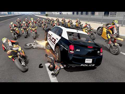 A Mob of NPC Sport Bikes gets Mowed Down Repeatedly